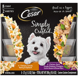 Cesar Simply Crafted Adult Wet Dog Food Meal Topper, Chicken, Duck, Purple Potatoes, Pumpkin, Green Beans & Brown Rice and Chick