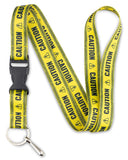 Limeloot Caution Lanyard for Keys, ID Badges, and Accessories - Funny Lanyard with Quick Release Buckle and Flat Ring.