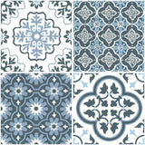 FloorPops FP2951 Myriad Peel & Stick Floor Tiles, Blue