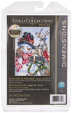 Dimensions Gold Collection Counted Cross Stitch Kit, Snowman and Reindeer, 18 Count White Aida, 5 x 7