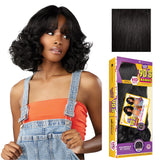 Sensationnel Butta Lace 90Sbangs Wigs - Unit 914 Glueless Wide Deep Part Synthetic Preplucked Hairline (1B OFFBLACK)