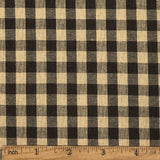 Beige and Vintage Brown Plaid Homespun Fabric, 130GSM Cotton Blend, 2 Yard Pre-Cut x 57 Wide
