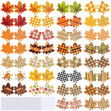 Humyoun 30 Pack Thanksgiving Diamond Painting Greeting Cards with Envelope Fall Maple Diamond Art Cards Bulk DIY Postcard 5d Rou