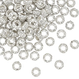 PH PandaHall 100pcs Rhinestone Large Hole Beads, Diamond European Beads Garden Decor Beaded Rondelle Slide Spacer Bead Hair Bead