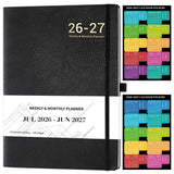 Planner 2026-2027 - JUL 2026 - JUN 2027, Planner Weekly and Monthly, Planner 2026-2027, 8.5 x 11, Leather Cover Planners with Th