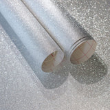 Kitico Glitter Silver Wallpaper - Peel and Stick Removable Self Adhesive Paper DIY Vinyl Roll 17.7x118.1