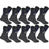 Pinkit MenS Diamond Cut Organic Cotton Crew Length Socks (Grey, Pack Of 10 Pairs)