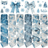 Chitidr 6 Rolls 30 Yards Christmas Wired Ribbon 2 Inch Gingerbread Nutcracker Snowflake Ribbons Xmas Swirl Burlap Gift Wrapping