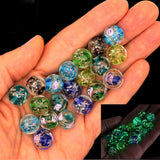 Artsy Crafts 20 Pcs Assorted Glow in The Dark Firefly Beads 12mm European Lampwork Luminous Glass Beads for Jewelry Making Charm