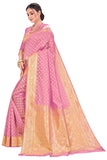 Glory Sarees Womens Jacquard Silk Blend Saree (Kara128_Lightpink_Light Pink)