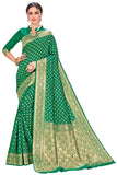 Glory Sarees Womens Banarasi Silk Saree With Blouse Piece (Kara128_Green_Green)
