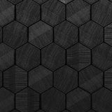 Simon&Siff Black Textured Wallpaper 3D Embossed Hexagon Geometric Wallpaper 17.3in x 39.4ft Non Woven Traditional Wallpaper for