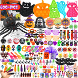 600Pcs Halloween Party Favors for Kids, Halloween Toys Bulk Fidgets for Party Supplies, Halloween Treats Non Candy, Goodie Bag S