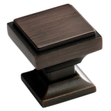 Southern Hills Oil Rubbed Bronze Cabinet Knobs - Pack of 5 - Square Kitchen Drawer Pulls - Venetian Bronze Cabinet Hardware - Dr
