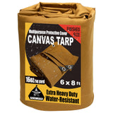 Heavy Duty Canvas Tarp 6x8 Feet 16oz Water-Resistant Canvas Tarp with Grommets,Tear Resistant, Durable, Multipurpose Protective