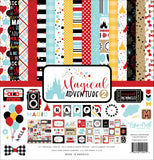 Echo Park Paper Company Magical Adventure 2 Collection Kit paper, black, red, yellow, teal, kraft, 12x12Inch