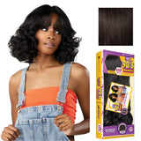 Sensationnel Butta Lace 90Sbangs Wigs - Unit 914 Glueless Wide Deep Part Synthetic Preplucked Hairline (2 DARKBROWN)