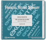 Ekonomik DD Wirebound Form Dd Check Register W/10 Left Distribution Columns, 83/4X10