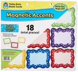 Teacher Created Resources Polka Dots Blank Cards Decorative Magnet, 0.10 x 2.50 x 3, Multicolor, 18 per Set
