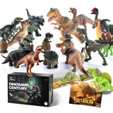 Dinosaur Toys - 20 Packs Dinosaur Figure Play Set with Educational Book, Toy for 3 4 5 6 7 8 Year Old Boys - Plastic Dinosaurs B