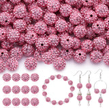 200 Pcs Dark Pink Rhinestone Beads for Jewelry Making, Sparkle Crystal Clay Christmas for Bracelet Baseball Necklace Earring Cra