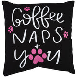 Coffee Naps & You Paw Accent Pillow