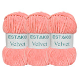 Estako Velvet (3- Skeins Pack) Chenille Blanket amigurumi Yarn for Crocheting and Knitting Super Bulky 3x100 gr (3x132 yds) (135