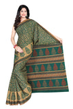 Tamaira Fashion Womens Plain Cotton Saree (2202_Dark Green)