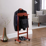 Proman Products Deluxe Suit Valet Stand Vl16204 With Top Tray, Slide Out Tray, Contour Hanger, Trouser Bar, Tie & Belt Hooks And