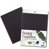 The Beadsmith Beading Foundation 8.5 x 11 inches Black Fabric 1 Sheet Made in The USA Stiff & Durable Material Used fo