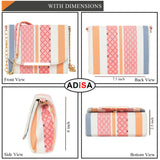 Adisa Women Girls Stripes Cross Body Sling Bag (Sl5100-Pin_Pink),Pink,,B0BD5ZGM7N