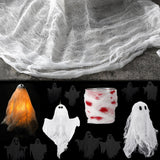 Hahafelt Halloween Spooky Fabric Cloth 36 Inch x 4 Yard DIY Ghost Cloth Gauze Cloth Spooky Cheese Cloth for Haunted Halloween Pa