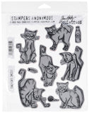 Tim Holtz Cling Stamps 7X8.5, Crazy Cats