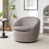 Roundhill Furniture Winnie Modern 360 Swivel Fabric Barrel Chair, Gray