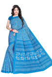 TAMAIRA FASHION Womens Plain Weave Pure Cotton Saree Without Blouse Piece (1654_Malmal_Turquoise)