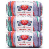 Red Heart All in One Granny Square Grande Lollapalooza Yarn - 3 Pack of 250g/8.8oz - 100% Acrylic - #4 Worsted (Medium) - 440 Ya