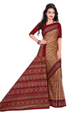 Tamaira Fashion Womens Plain Weave Pure Cotton Saree Without Blouse Piece(1362_Brownandmaroon)