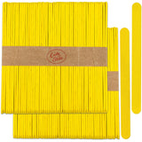 CraftySticks- 100 Pack 4.5 Inch Yellow Painted Popsicle Sticks, Wood Craft Sticks for Crafts, Learning and STEM Basics