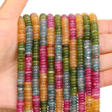 BONNY BOXX 1 Strand (150PCs) Natural 2 * 6mm Colorful Tourmaline Jade Rondelle Beads, Natural Abacus Disk Stone Beads Loose Spac