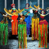 6 Pieces Day of The Dead Decorations 3 Ft Dia De Los Muertos Hanging Sugar Skull Decors Mexican Fiesta Halloween Day of The Dead