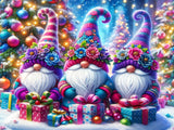 igoodom Christmas Diamond Art Kits for Adults, Christmas Gnomes Diamond Painting Kit, Full Drill Round Diamond Art Kits, DIY Gem