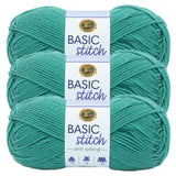 Lion Brand Yarn Basic Stitch AntiPilling Knitting Yarn, Yarn for Crocheting, 3Pack, Beryl