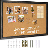 DOLLAR BOSS Cork Board for Office 24 X 18 Inches Cork Boards for Walls Bulletin Board, Decorative Hanging Pin Board Rustic Woode