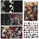 Rngmsi Insert Cardstock for Clear Case - 12Pcs Dark Romance Cardstock Inserts Compatible with Kindle Paperwhite 11th-12th, 50Pcs