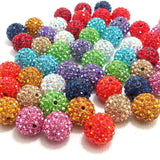 RUBYCA Pave Czech Crystal Disco Ball Clay Beads fit Shamballa Jewelry (50pcs, 12mm, 30 Colors Mixed)