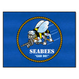 FANMATS 22949 U.S. Navy - SEABEES All-Star Rug - 34 in. x 42.5 in. Military Area Rug, Home Decor Rug and Tailgating Mat