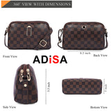 Adisa Women Girls Checks Cross Body Sling Bag (Sl5157-Bro),Brown,,B0F7192T19