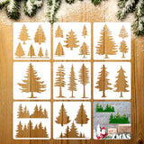 8 Pieces Pine Tree Stencils Art Painting Templates Stencils for Painting on Wood Winter Holiday DIY Wall Floor Decor Supplies (1