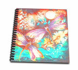 3dRose db_116252_2 Pretty Dragonfly Pair by The Water with Flowers Memory Book, 12 by 12