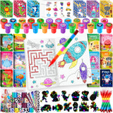 BenLouis 192Pcs Kids Party Favors Mini Coloring Books Crayon Slap Bracelets Stickers Set Bulk for Kids 4-8-12 Classroom Birthday
